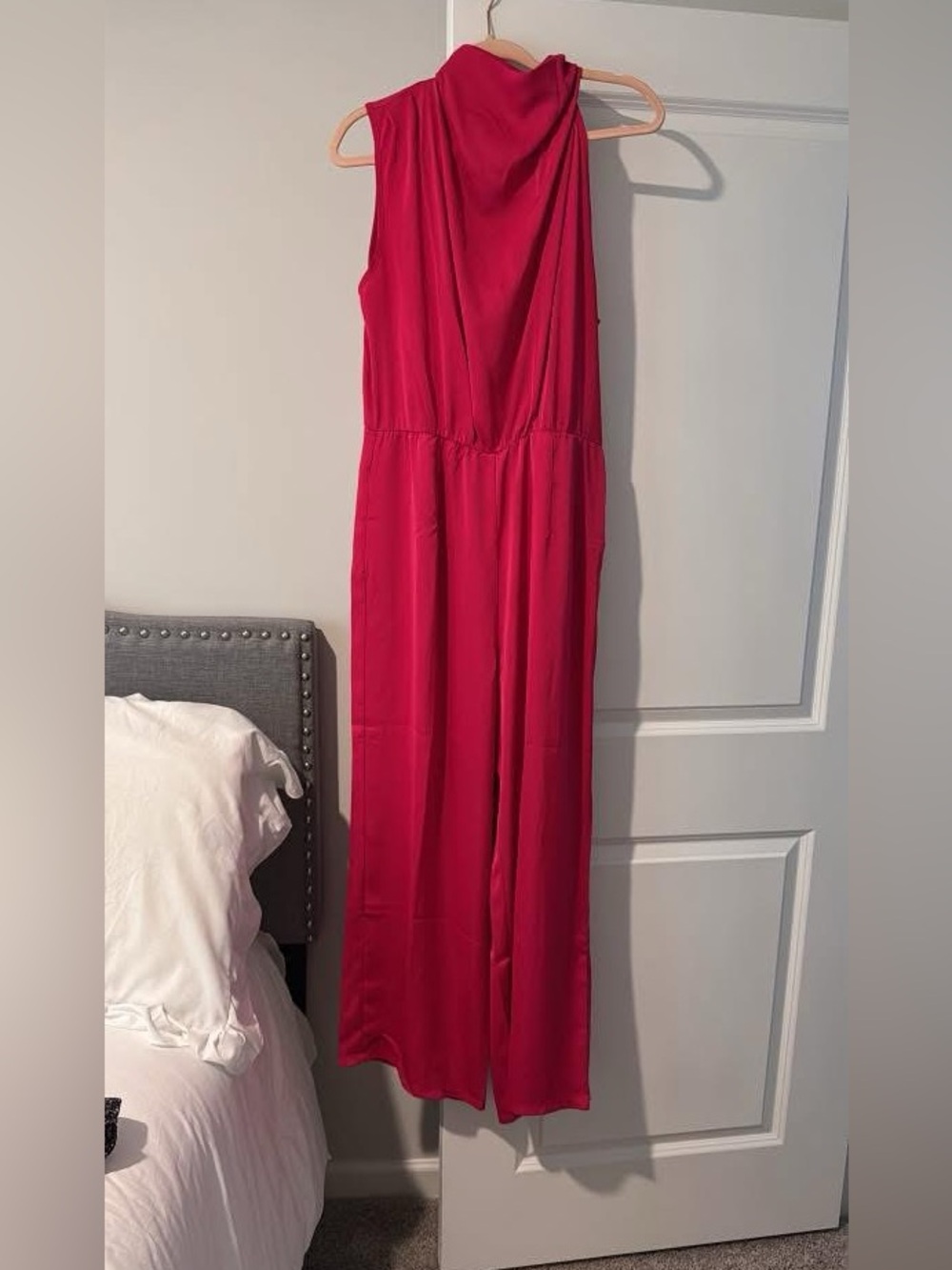 Women's Hot Pink Sleeveless Jumpsuit Dress
